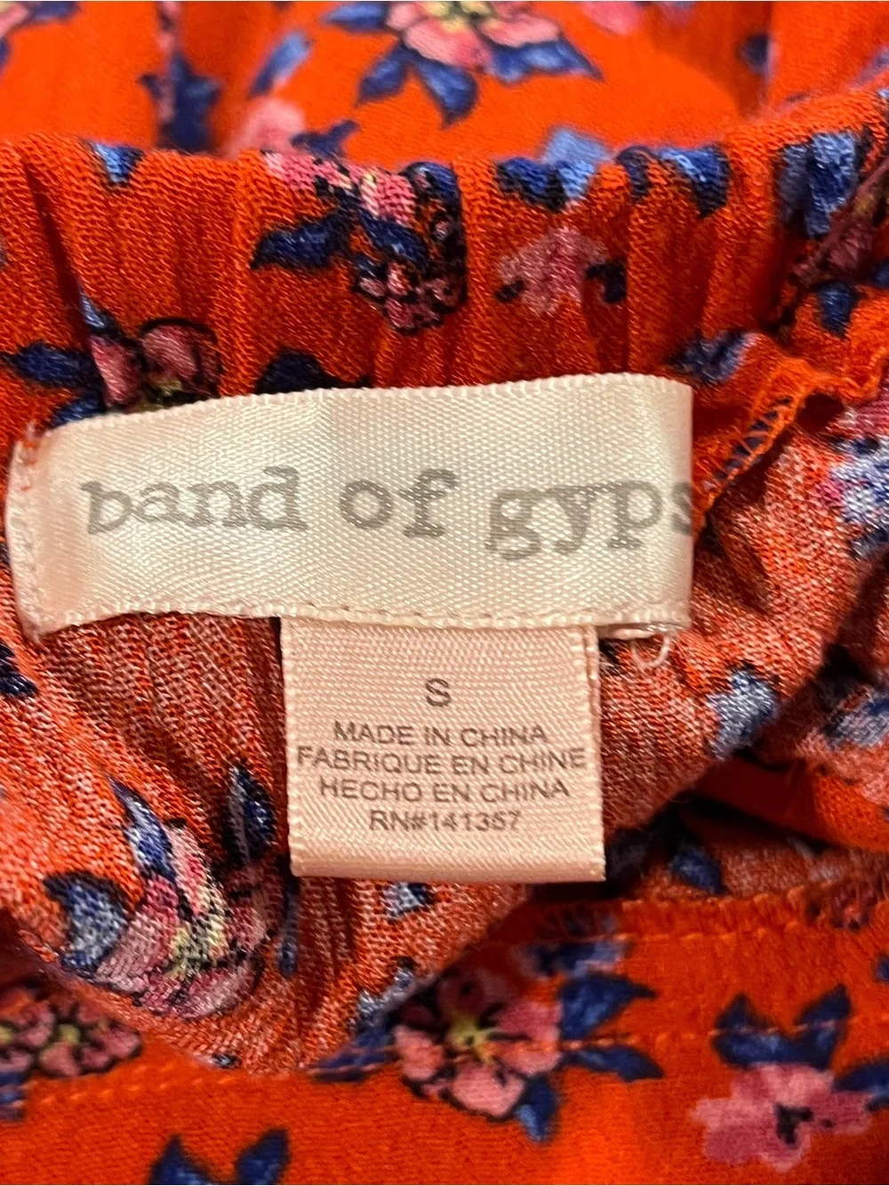 Band of gypsies Red Floral Button-Front Maxi Skirt size small
